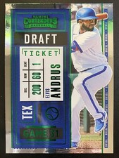 Elvis Andrus 2020 Panini Contenders Draft Ticket Green /299 Texas Rangers #4