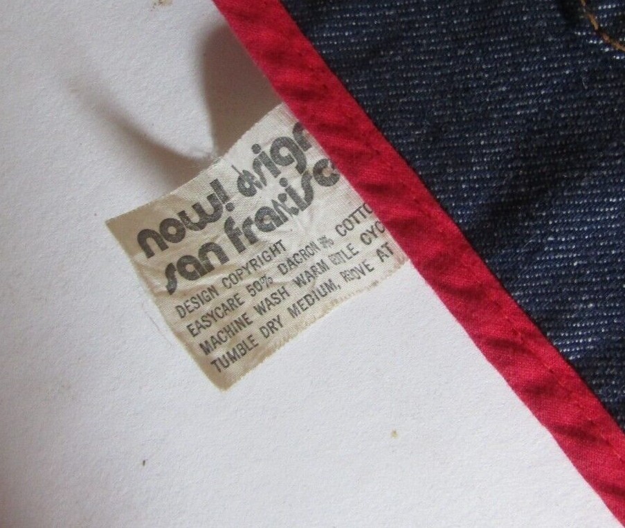 Vintage Levi Strauss 501 Denim 70's Placemat Now Designs San Vintage Levi Strauss 501 Denim 70's Placemat Now Designs San