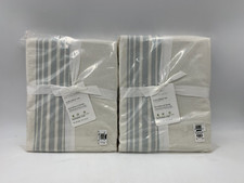 Pottery Barn Riviera Striped Blackout Panel Drape Curtain S/2 Porcelain 84" Q8