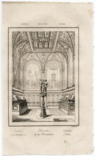 Siena Sacrestia della Cattedrale Incisione originale in rame Artaud 1835