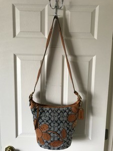 coach purse blue and brown