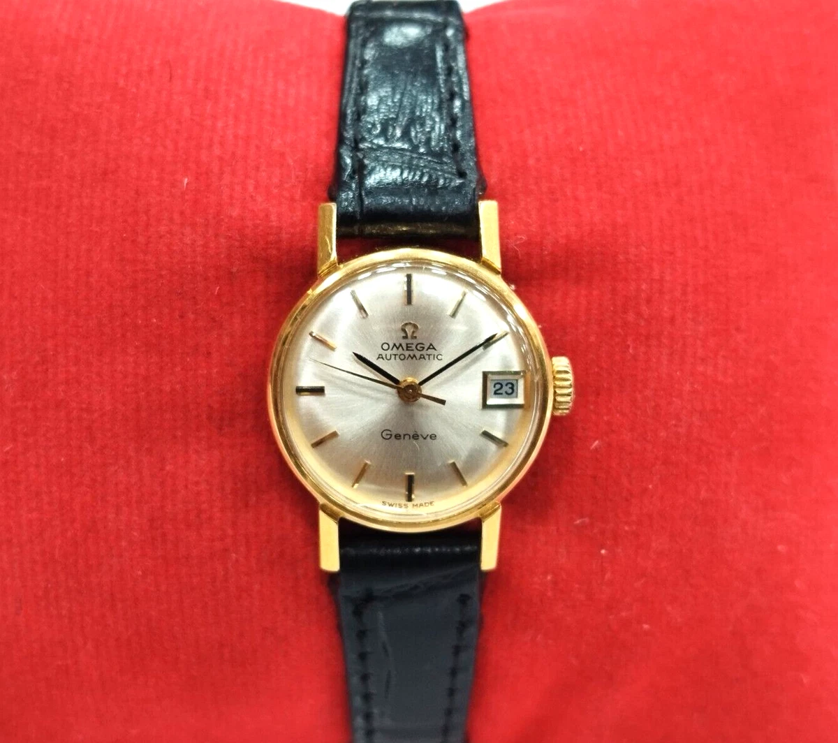 Omega ladymatic online leather strap