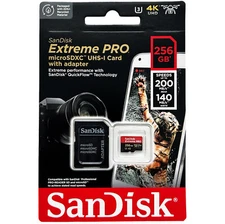 SanDisk 256GB Micro SD SDXC MicroSD TF Class 10 256GB Extreme PRO 200MB/s UHD 4K