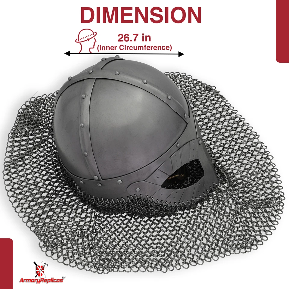 Viking Warrior 头盔 | 18G 钢制皮革衬里 | 适合重演 — 第 2/4 张图片