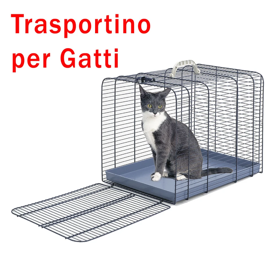 Trasportino Imac per gatti o piccoli cani in rete metallica 2 misure gatto cane