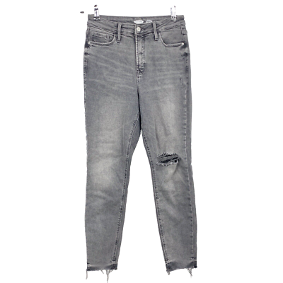 Old Navy Women Jeans Rockstar Super Skinny Black Gray Distressed Pants  Stretch