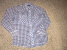 Vintage 80s WRANGLER Pearl Snap button Western long sleeve shirt men's Large