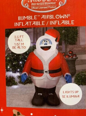 3.5  Bumble In Santa Suit Christmas Inflatable By Gemmy