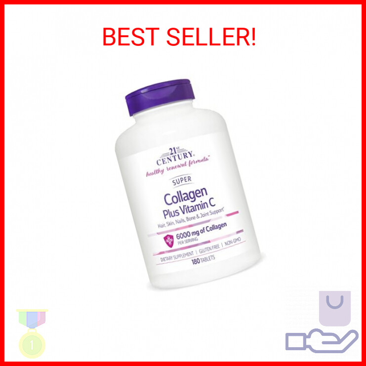21st Century Super Collagen Plus Vitamin C Tablets, 180 Count