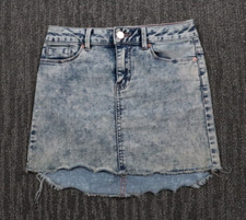 Calvin Klein Jeans Acid Wash Denim Mini Skirt Womens 8 Boyfriend 90's Trendy