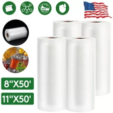 2/4 Giant Rolls 8"x50' 11"x50' Vacuum Sealer Bags Food Saver Embossed Bag 4 Mil