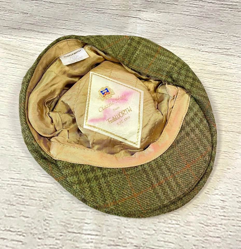 Vintage Flat Cap | Mens Vintage Green Checked Failsworth Flat Cap, Vintage Style - Image 2 of 4