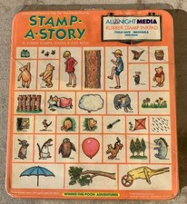 Disney's Classic Winnie-the-Pooh Rubber Stamp-A-Story with Book Rare, Vintage
