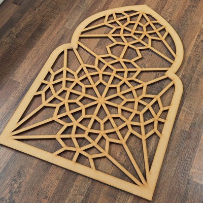 Geometrisch dekorativ spitz Trefoil Bogen Tür Paravent Wand Skulptur Panel 011