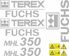 Terex Fuchs MHL 350 Bagger Aufkleber Set Decals