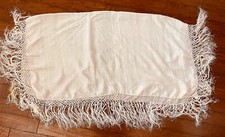Vintage silk scarf piano shawl hand knotted fring