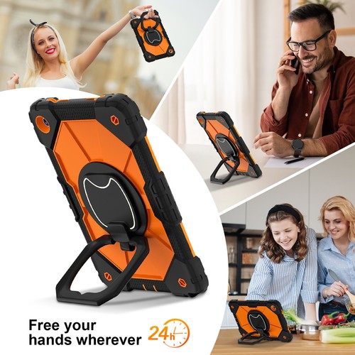 For Samsung Galaxy Tab A9 Plus / A9 2023 Heavy Duty Rotating Stand Case w/ Strap - Picture 9 of 105