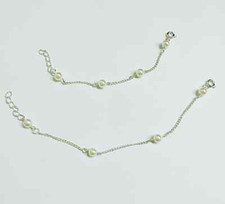 Mum  ME Pearl Bracelet SET w/ Extension Chain, Woman Kids Newborn Jewellery SET