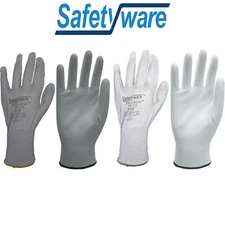 2 Pair Safetyware Flexiplus PU Coated Work Safety Gloves Mechanic Builder Driver