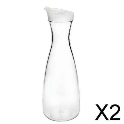 2X Karaffe mit Deckel Wasser Eistee und Saft Getränk Obstkrug 1600ml