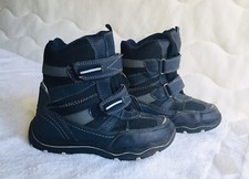Girls winter boots size 32 boots leather textile Hook and Loop kids snow blue