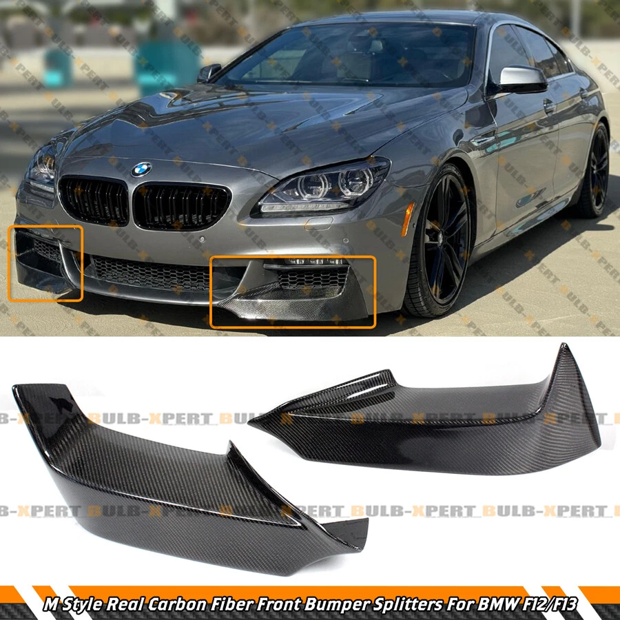 PARA BMW F12 F13 640i 650i M 2012-17 SPORT FIBRA DE CARBONO PARACHOQUES DELANTERO DIVISORES Foto 2 de 4