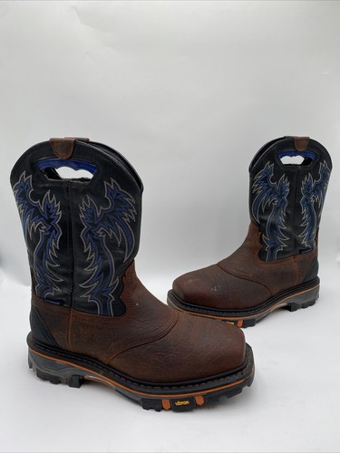 Cody James Men's Decimator Waterproof Western Work Boots Black/Brown Size 10.5EE