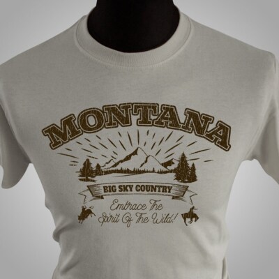 Montana T-Shirt Big Sky Country Wild West Yellowstone Bears USA Nationalpark Nt