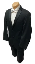 Men's Joseph Abboud Black Tuxedo Jacket with Flat Front Pants Size 50XL 44W