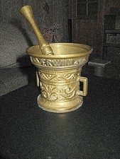 M&ouml;rser mit St&ouml;&szlig;el _ Apotheker  Kupfer alt