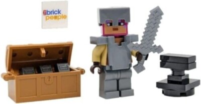 LEGO Minecraft: Knight Minifigure with Chest and Anvil