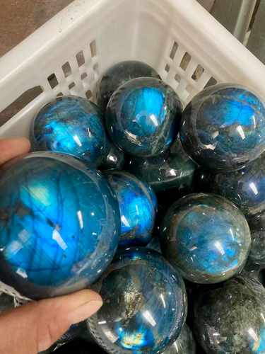 Natural Rainbow Labradorite Sphere Quartz Crystal Ball Gem Healing - Picture 4 of 9