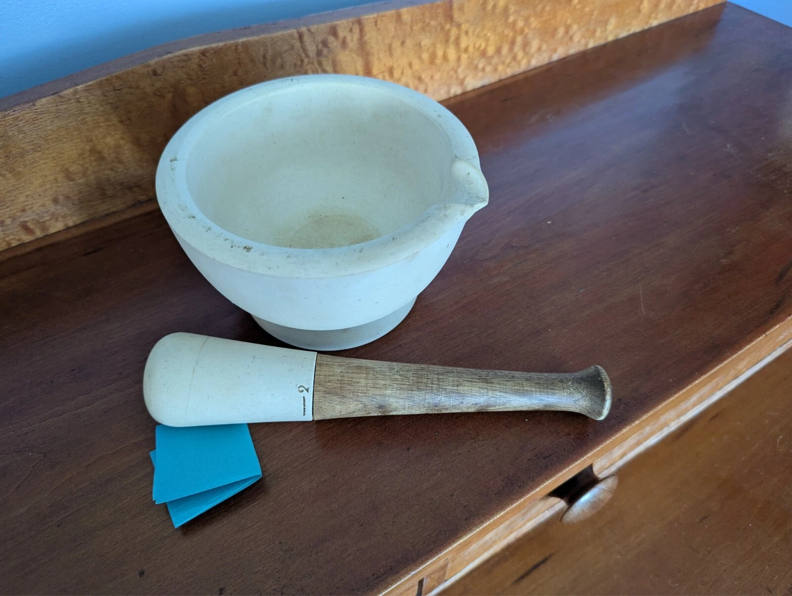 Antique Apothecary WEDGWOOD TEST COMPOSITION Mortar & Pestle