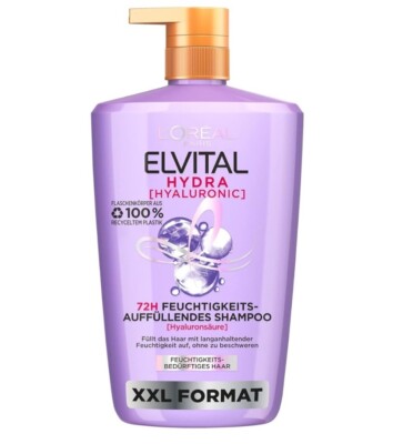 L'Oreal Paris Elvive Hydra HYALURONSÄURE Feuchtigkeit Shampoo trockenes Haar 1000 ml