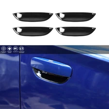 4pcs Exterior Door Handle Bowl Decor Cover Trim Panel for Dodge Charger 15+Black
