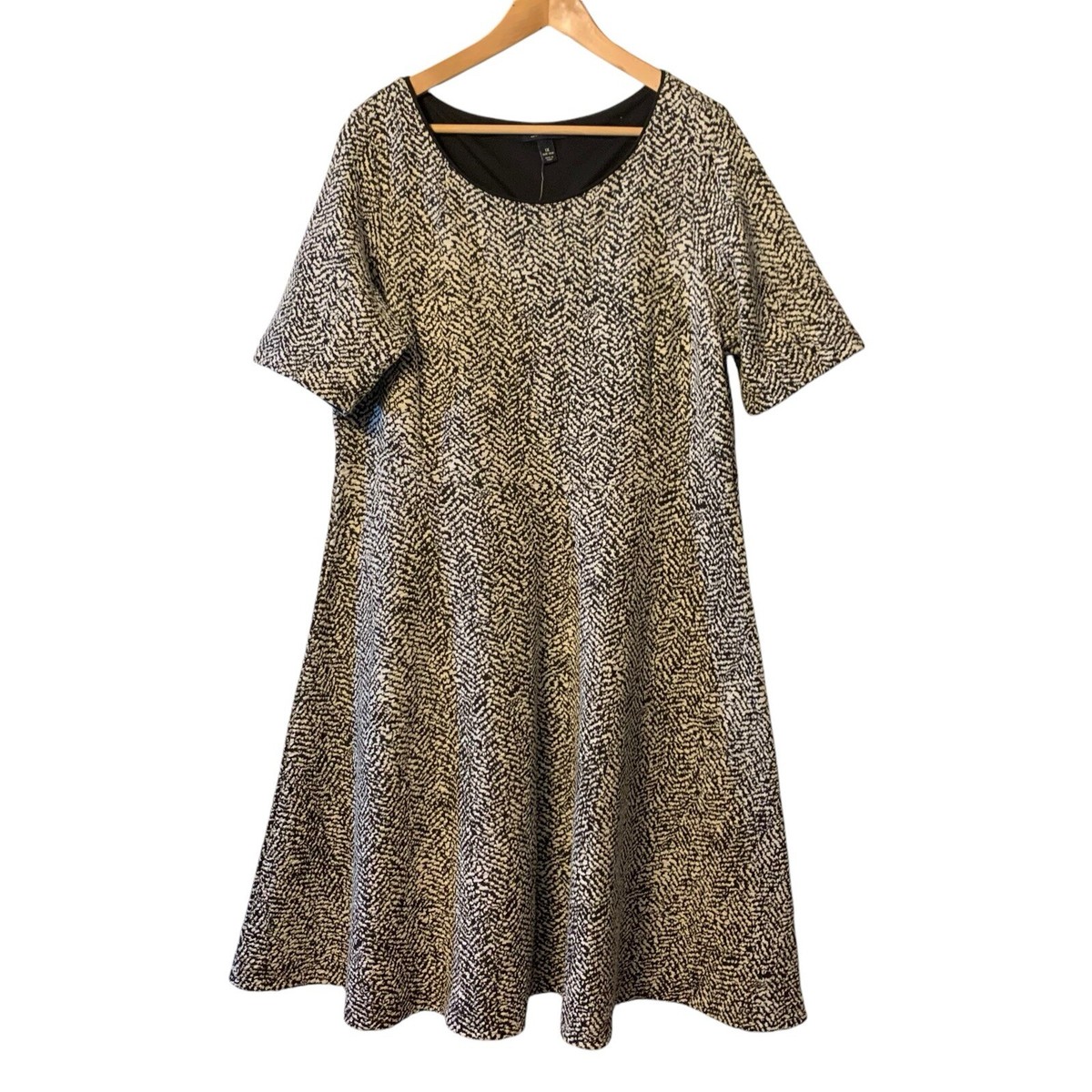 lands end a line dress Lands' Women Short Sleeve A-Line Herringbone Size 1 x MaterialText: SELF: 60% Rayon; 40% Polyester; COATING: 100% Polyurethane; LINING: 100% Polyester its a fuss Train:Without Train Forest Green Dress -