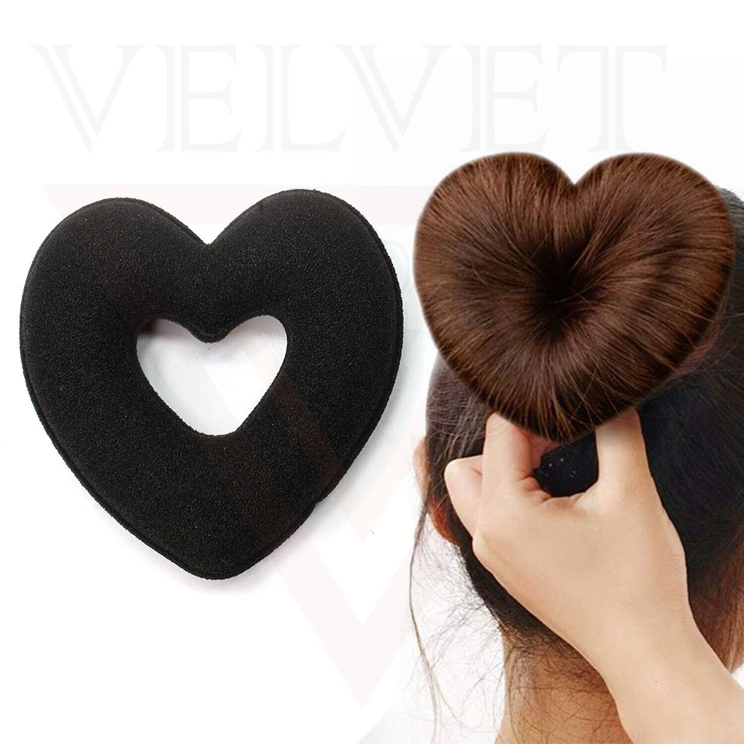 Heart Shaped Hair Bun Makers Magic Sponge Donut Hair Accessories Styling  Tools | eBay