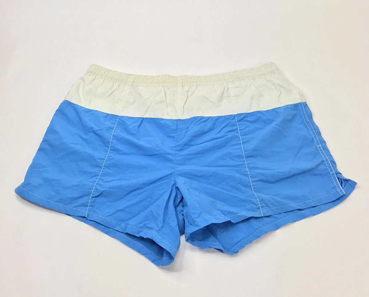 Vintage Mens Lands End Swim Trunks Shorts Color Block 90s L Green