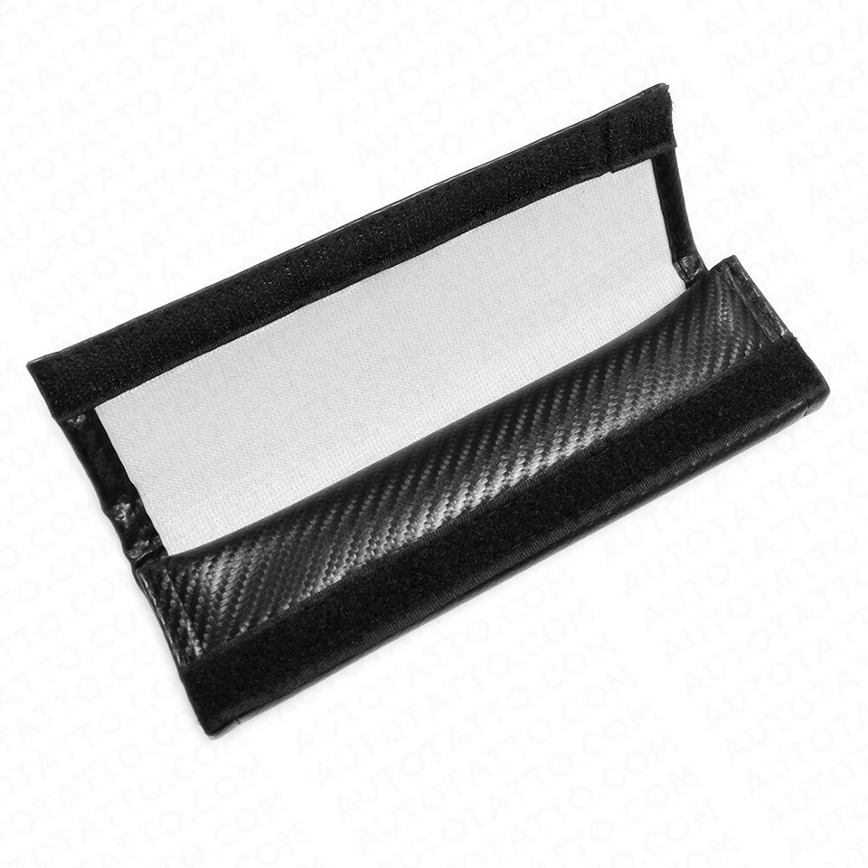 Universal Sport Carbon Seat Belt Cover Safety Shoulder Strap Cushion Pad Harness - Image 4 of 4