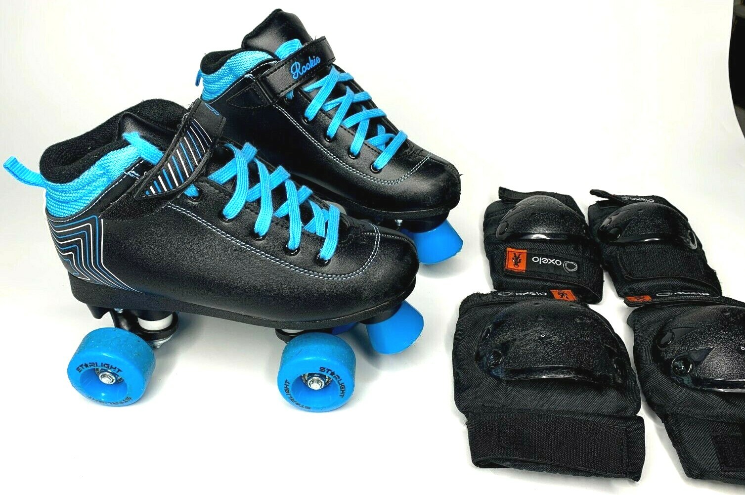 Patines En Línea Rookie - Negro + Protecciones - Talla Eur 35.5 / Us 4 / Uk 3