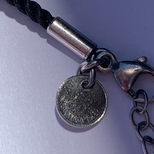 Tiffany & Co. 925 Sterling Silver Tips Twisted Black Silk Cord Necklace 14-16 - Bild 11 von 11