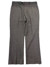 Roundtree Yorke Travel Smart Pants Mens Size 36x29 Gray Flat Wool Blend