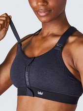 SHEFIT Medium Low Impact Sports Bra Heathered Indigo Comfortable Support