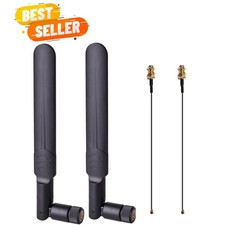 2 x 8dBi WiFi RP-SMA Male Antenna 2.4GHz 5.8GHz Dual Band 2 x 15CM U.FL/IPEX...