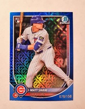 Matt Shaw 2025 Bowman Chrome RC BLUE Mojo REFRACTOR 079/150 Cubs Raw #46 U6