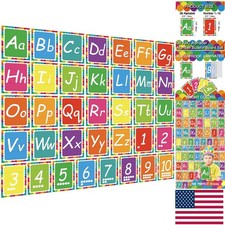 Vibrant 36 Alphabet and Number Posters - Ideal for Preschool and Homeschool