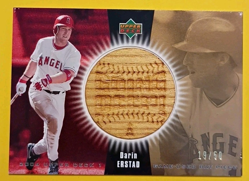 Darin Erstad 2003 Upper Deck /50 GOING DEEP! #GD-DE Serial Numbered Bat Relic