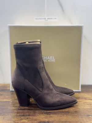 Michael Kors Texano Dover Frau Leder Veloursleder Dunkelbraun Casual 37.5