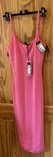 RRP £1100 - Versace  La Greca Jacquard Medusa Jersey Dress in Pink Viscose.Sz42.