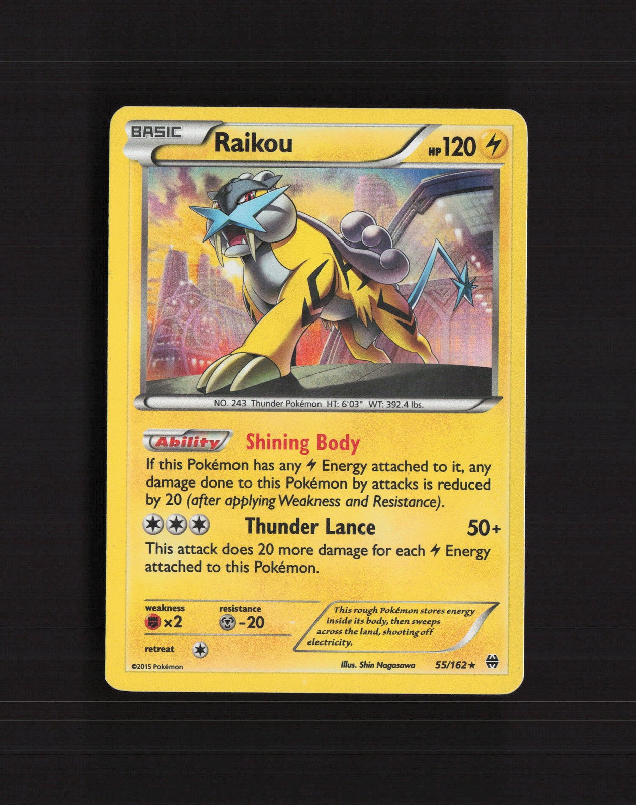 Raikou 55/162 BREAKthrough Holo Rare Pokemon Card MP